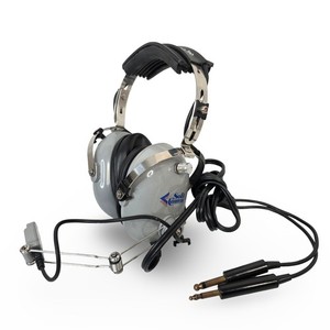 SoftComm C-40 Aviation Headset Concept Industries Pilot Dual Plug Grey