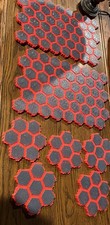 Lot of 4 Custom Heroscape Terrain 24 Hex and 5 7-Hex Lava Tiles