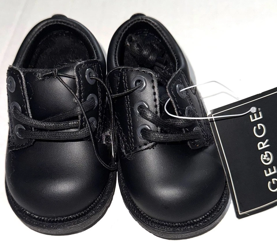 GEORGE婴儿正装鞋黑色/厚胎面尺寸2(3-6个月) — 第 2/3 张图片