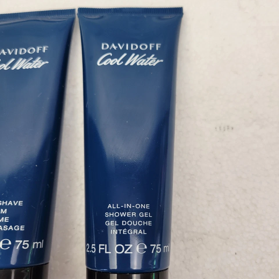 Nuevo bálsamo y gel de ducha Davidoff COOL WATER para después del afeitado 2,5 OZ Afeitado limpio y limpio Foto 3 de 4