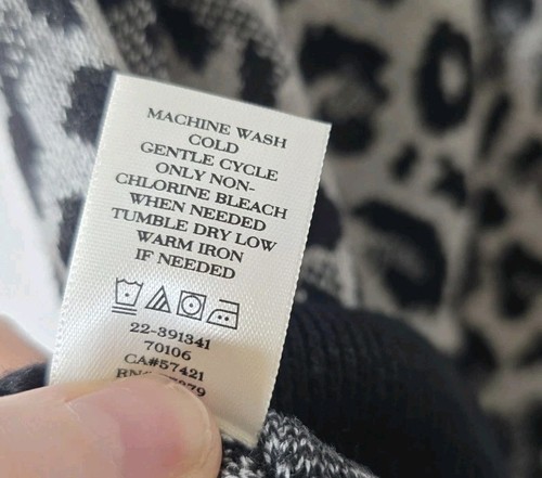 Ann Taylor Sweater Vest Leopard Pattern Black Grey Wool Blend Animal Print Sz S - Picture 5 of 5