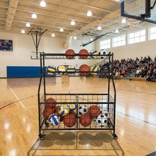 GRAVEE Basketball Storage Cart with Wheels Garage Organizer Sports Equipment