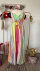 Summer Dress Maxi Multicolor Boho Ibiza Style One Size