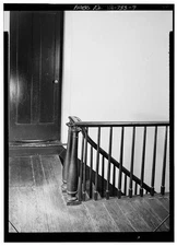 9. INTERIOR, SECOND FLOOR, STAIRWAY, DETAIL NEWEL POST RAILING - Cherry Hill,