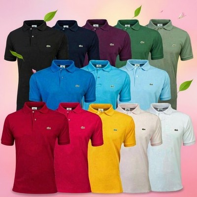 Lac@ste Herren Poloshirt Mesh Regular Fit Mehrfarbig Freizeit Sport S bis 3xl