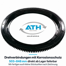 Drehverbindung Drehkranz au&szlig;enverzahnt 640 x56mm 850kN mit Korrosionsschutz