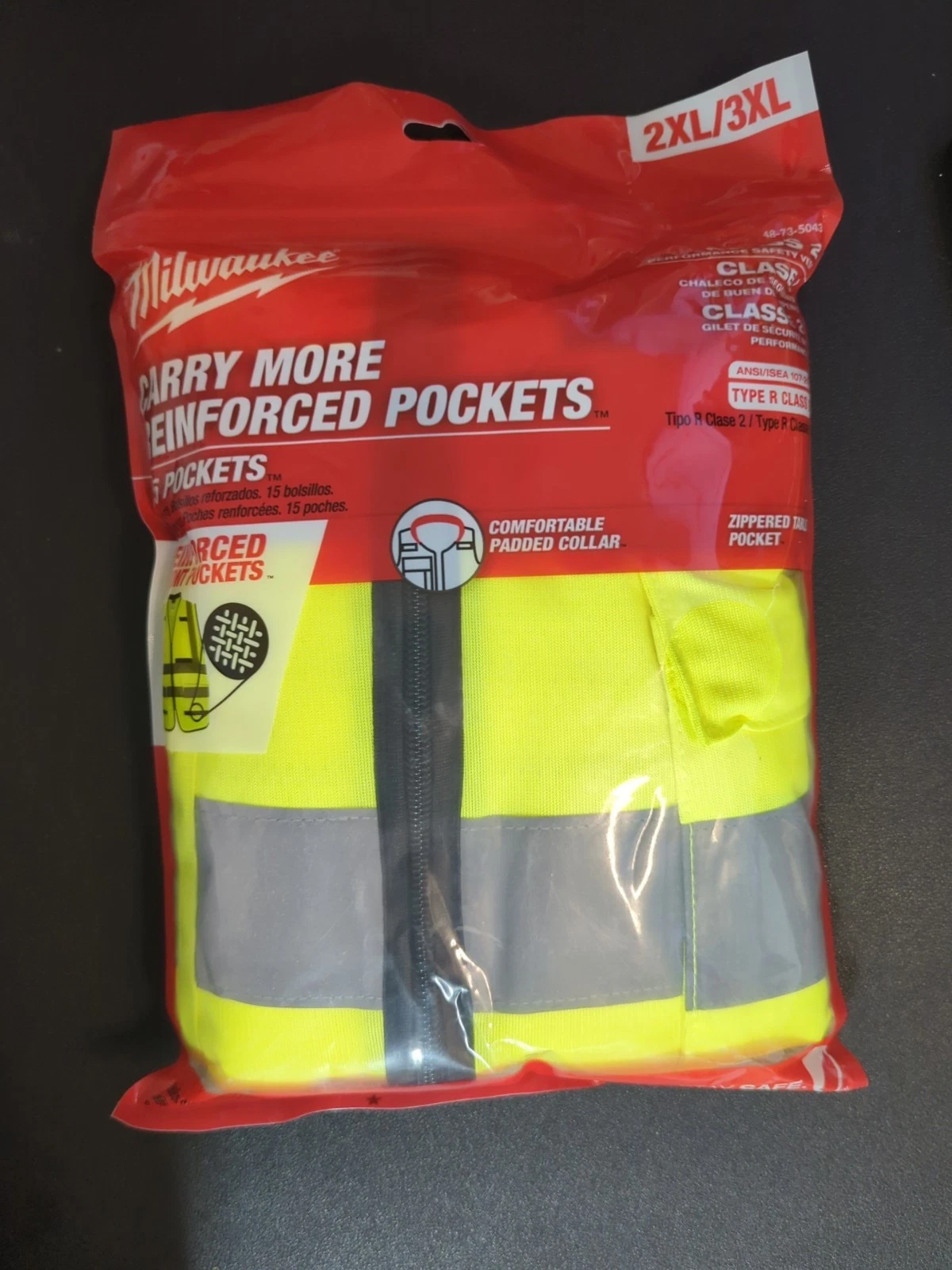 Milwaukee 48-73-5043 High Visibility Yellow Performance Safety Vest - XXL/XXXL - product detail image 3