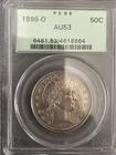 1898-O Barber Half Dollar 50C PCGS AU53 New Orleans Mint Silver Coin