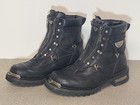 Women's MILWAUKEE Boots Throttle Biker Motorcycle Riding Zip MB240 Sz 8 BLACK