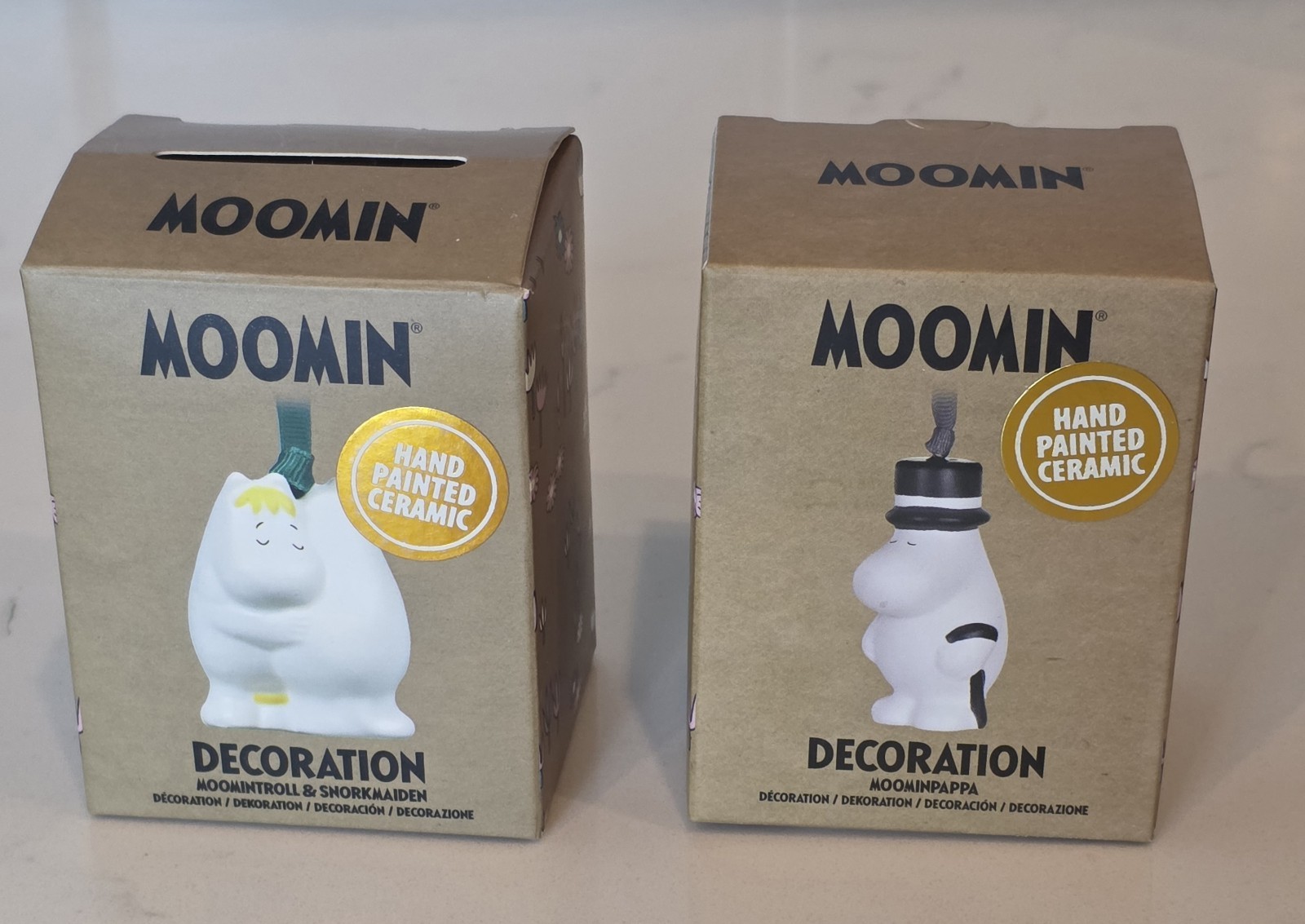 Moomin Ceramic Hanging Decoration Moomintroll & Snorkmaiden New in Box Hand