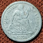 1876 Seated Liberty Dime 10C Silver Coin VG/F Details 90% Silver