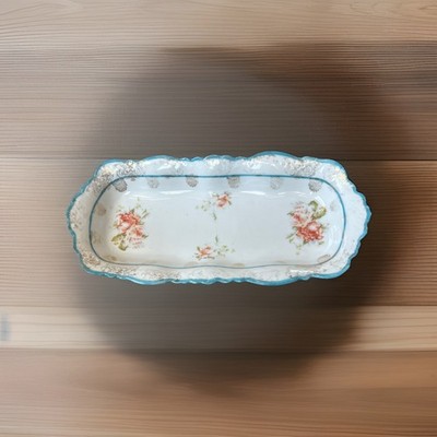 Vintage Oblong Serving Dish Porcelain Imperial China 12'' Made In Austria