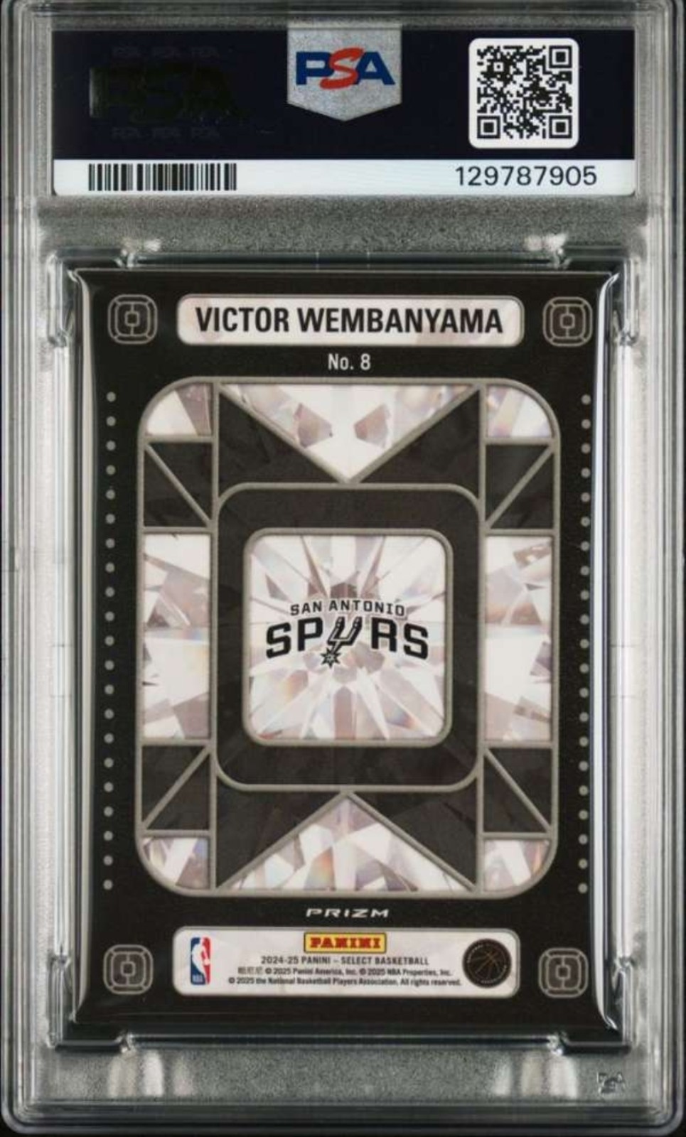 Victor Wembanyama 2024-25 Panini Select Crown Jewels NM-MT #8 PSA🔥⚫️🔥 view 2