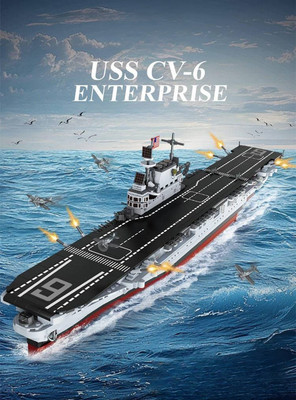 New USS CV-6 Enterprise Building Blocks Set  Toy birthday Xmas gift 1883 pcs