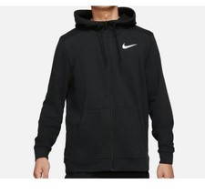 Nike Mans Dri-Fit Full Zip Training Hoodie, Size Medium, Color Black