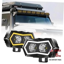 Led Pod Lights 4 Inch with Dual-Color DRL for Offroad ATV UTV 2PCS  2 Pack