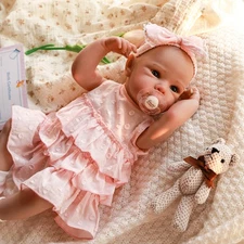Lifelike Reborn Baby Dolls 18in Full Body Vinyl Girl Poseable Real Life Toddler