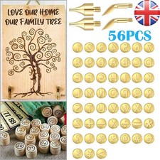56pcs Wood Burning Tool Kit with 26 English Letters Carving Pyrography Pen Tips