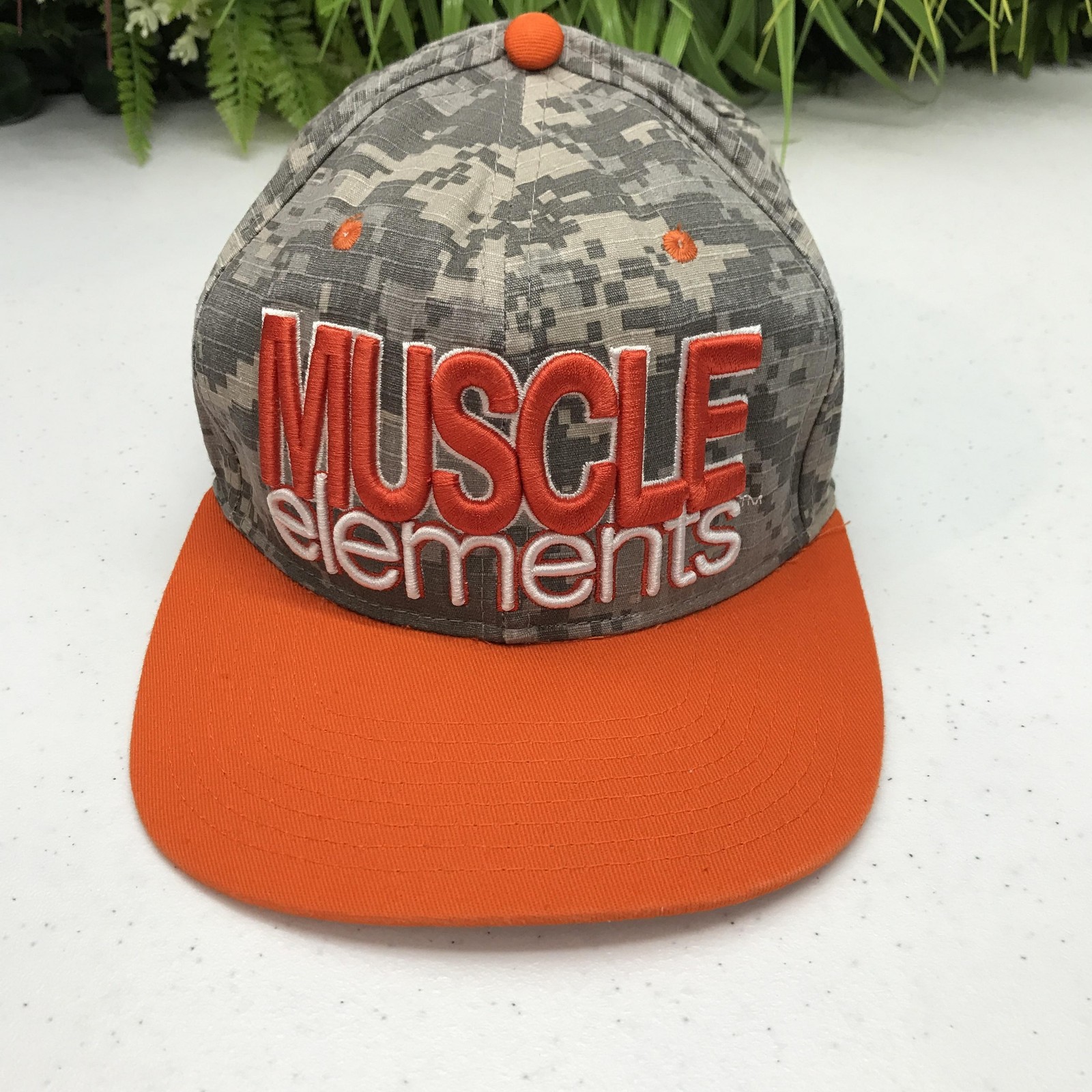 Muscle Elements Hat Cap Snap Back Gray Digital Ca… - image 1
