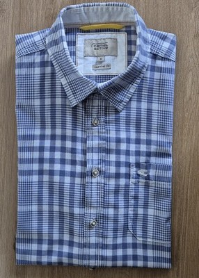 Camel active Kurzarm Hemd Gr. M, 39/40, Regular Fit, Blau, Weiß, Top Zustand!