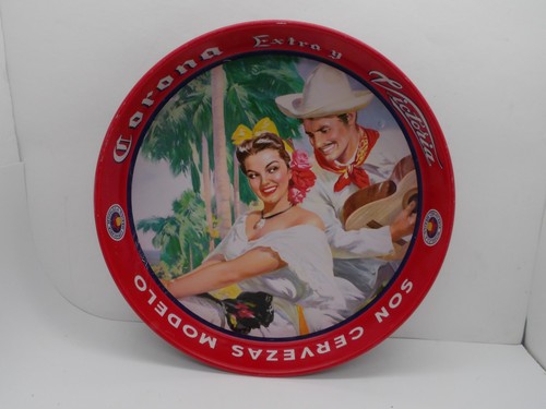 VINTAGE CORONA EXTRA Y Victoria Cerveza BIERTABLETT 12"X12", Metalltablett