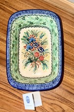 Ceramica polacca UNIKAT T. Liana #2881 bouquet floreale piatto da forno/servire - NUOVO!!
