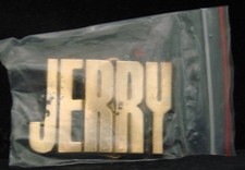 SA10144  NOS  VINTAGE 1970s/80s CUT-OUT NAME  JERRY  SOLID BRASS BUCKLE