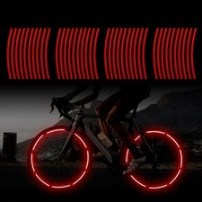 40pcs Reflective Wheel Rim Stripe Decals for Bicycle, Car, Cycling, Bike, Red