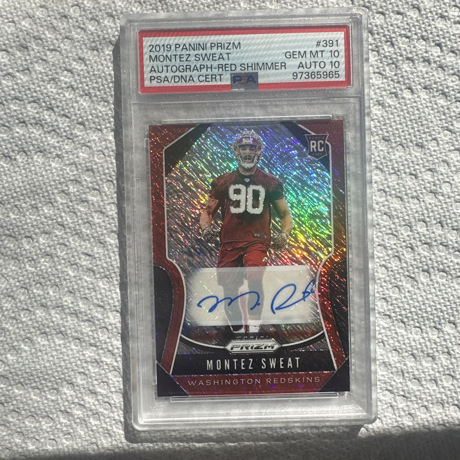 2019 PANINI PRIZM MONTEZ SWEAT RED SHIMMER AUTO/25 GEM MT 10 #391 🔥