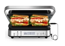Panini Press Grill Sandwichera con platos extraíbles, 5 en 1, sin humo