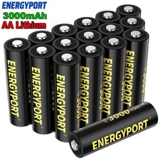 ENERGYPORT 1.5V AA Lithium Battery 3000mAh Non-Rechargeable Double A Batteries