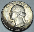 1964 P Washington Quarter in Uncirculated Toned condition