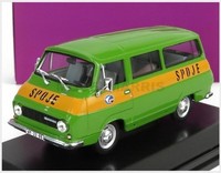 Abrex 143ABSX-705F02 Skoda 1203 Minibus Fahrzeugposten 1974 GrüN Gelb 1/43