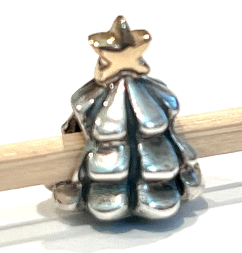 PANDORA 790365 Christmas Tree Charm 14K & SterlingSilver Stamped ALE 925 RETIRED - Picture 9 of 10