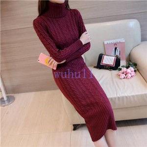 Women-039-s-Chic-cashmere-Turtleneck-long-Knit-Sweaters-Slim-Dress-Pullover-Knitwear