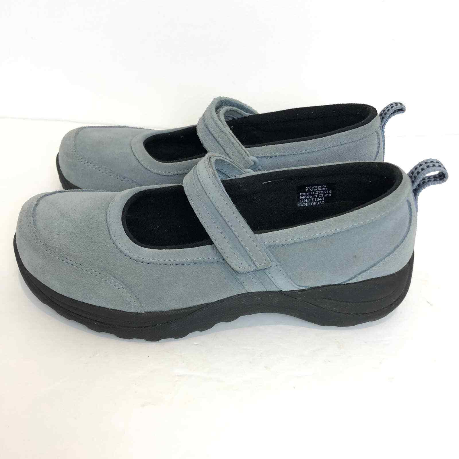 Lands' End Light Blue Suede Mary Jane Comfort Shoes … Gem