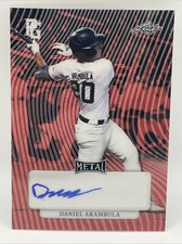 2023 LEAF METAL PERFECT GAME WAVE RED DANIEL ARAMBULA 3/5 REFRACTOR AUTO
