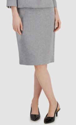 Le Suit Women's Gray Solid Midi Suit Skirt Separate Size 10