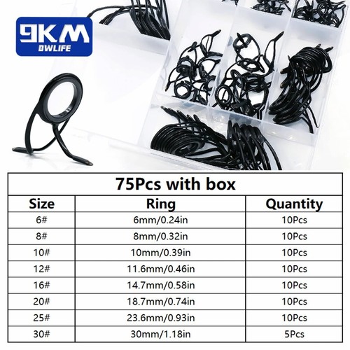 8Pcs~75Pcs Fishing Rod Guides Ring Stainless Steel Double Foot Guide For Casting - Bild 11 von 11