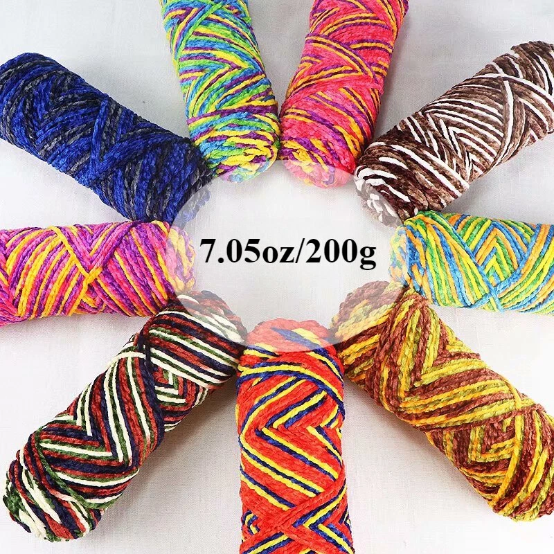 200ml/200g Drei Stränge Glänzend Samt Garn Weich Plüsch Garn Häkeln Garne - Bild 3 von 4