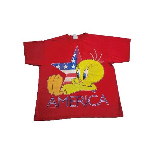 Vintage Looney Tunes Tweety Bird Shirt XL Tee America Texas Short Sleeve