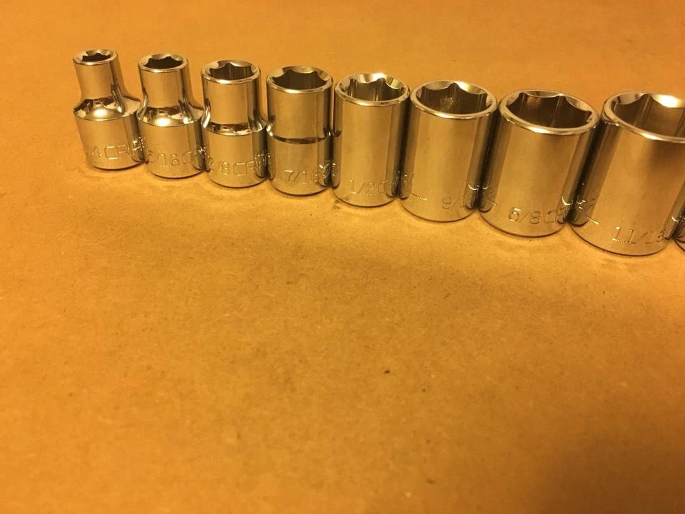 Craftsman Hand Tools Socket Set 3/8 Drive 11 pc Piece 6pt Point SAE Inch 1/4 7/8 - Image 4 of 4