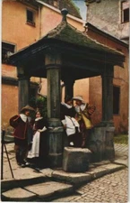 Old postcard postcard Rothenburg - Der Meistertrunk am Hofbrunnen GERMANY (1075335)