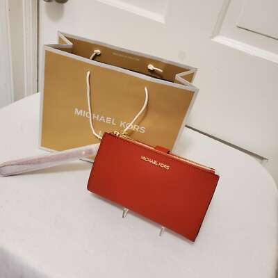 NWT MICHAEL KORS JET SET DOUBLE ZIP WALLET PHONE