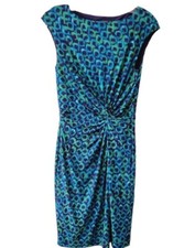 Lauren Ralph Lauren Dress Purpleish Blue Size 6 Petite Sleeveless front gathered