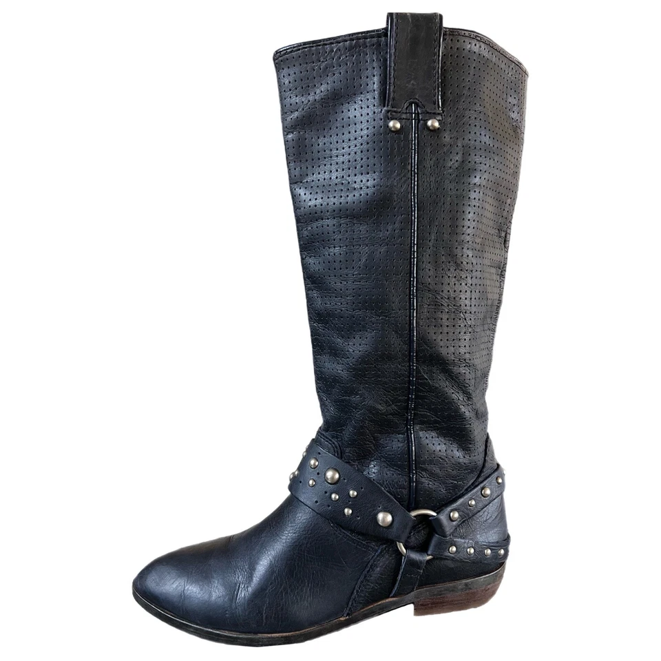 Lucky Brand LK-Jessie Studded Harness Boots 95474 Black Riding Boot - Size 6.5M - Image 2 of 4