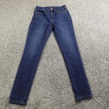 Seven7 Jeans Womens 10 Dark Blue Denim Pants High Rise Skinny Stretch Whiskered