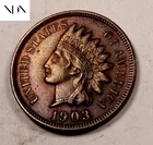 1903 Indian Head Penny Cent - AU/Uncirculated - red/bn - Four Diamonds #I809