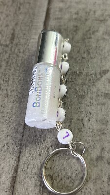 BON BONS Bari Vanilla Lip Gloss LOVE Beaded Key Chain Sealed New Cute Lip Gloss