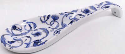 Scroll Blue & Mica Gold Keramik Löffel Rest 22 cm Medium Porzellan Löffel Dekor UK